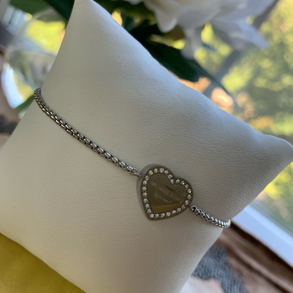 Michael KorsPave Logo Heart Slide Bracelet Silver - Picture 4 of 6